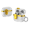 Apple AirPods 3 Clear Lock TPU Protective Case with Metal Key Ring - Gold - Gold