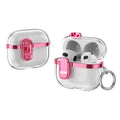Apple AirPods 3 Clear Lock TPU Protective Case with Metal Key Ring - Metallic Pink - Metallic Pink