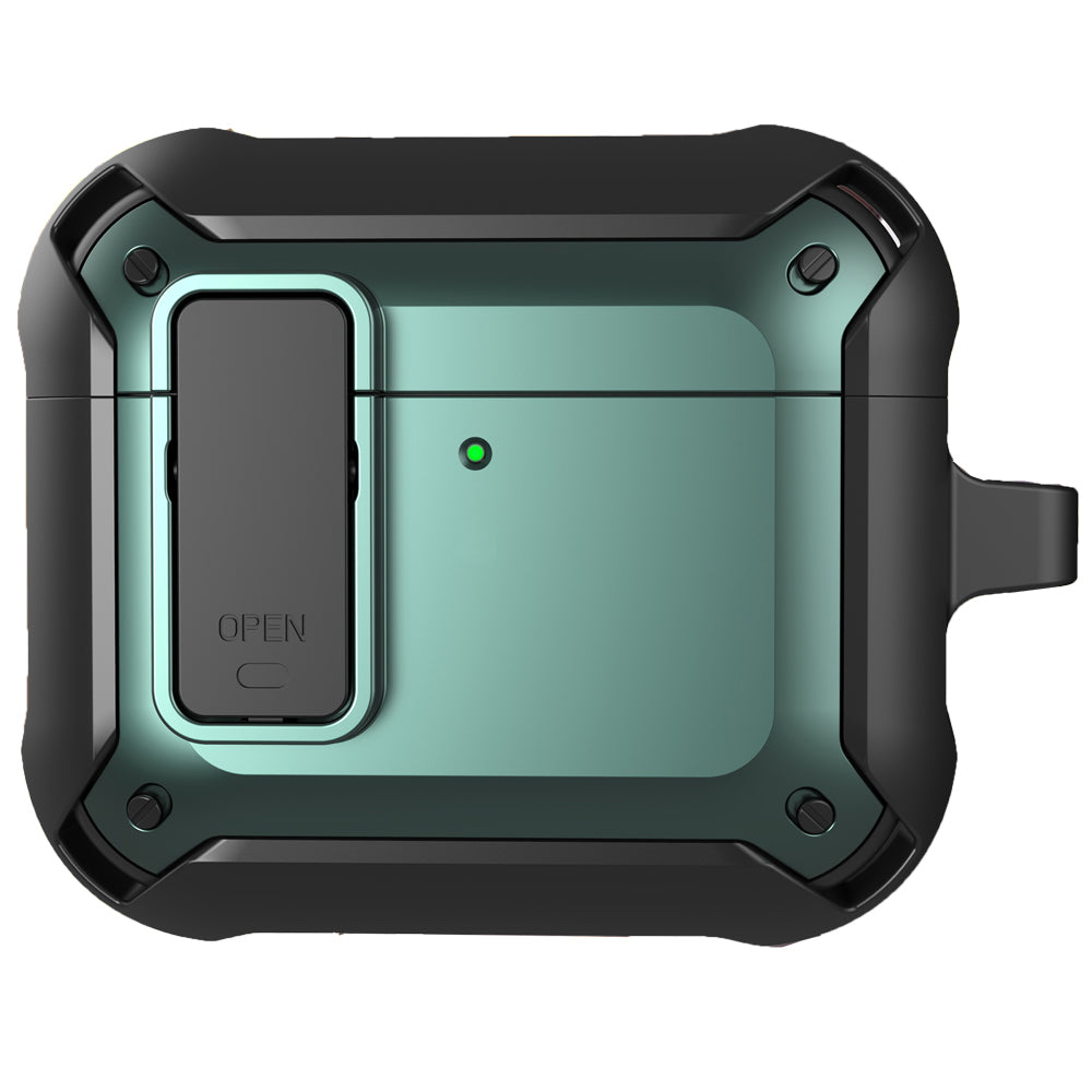 Apple AirPods 4 Rugged Armor Lock Case with Carabiner - Teal