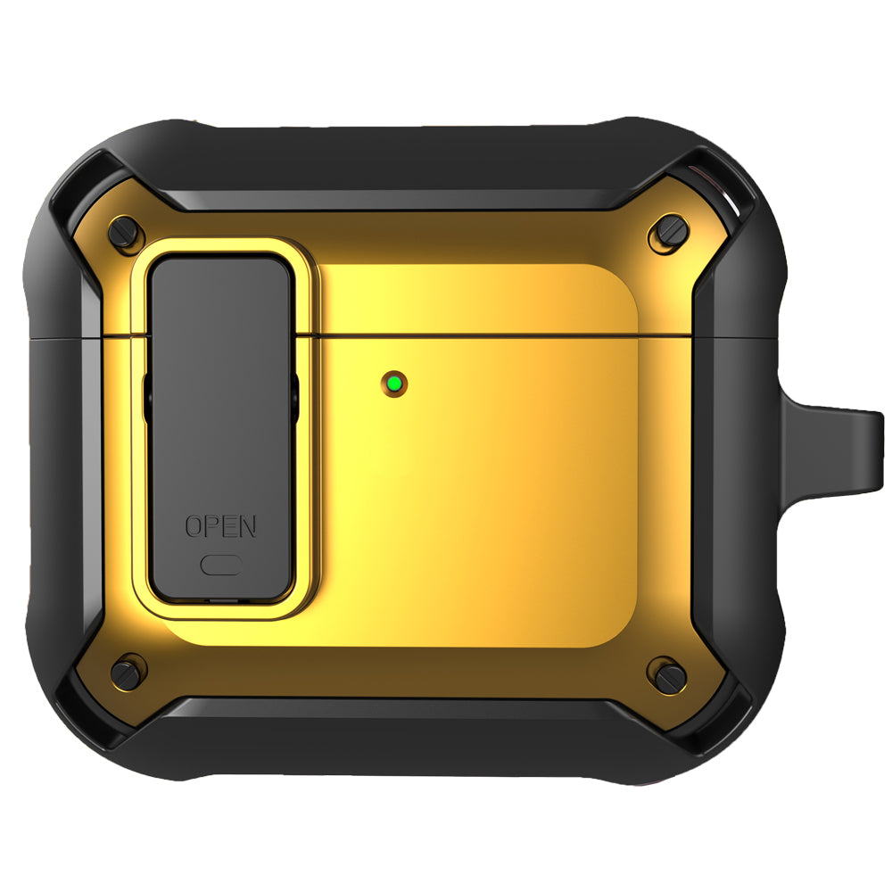 Apple AirPods 4 Rugged Armor Lock Case with Carabiner - Yellow