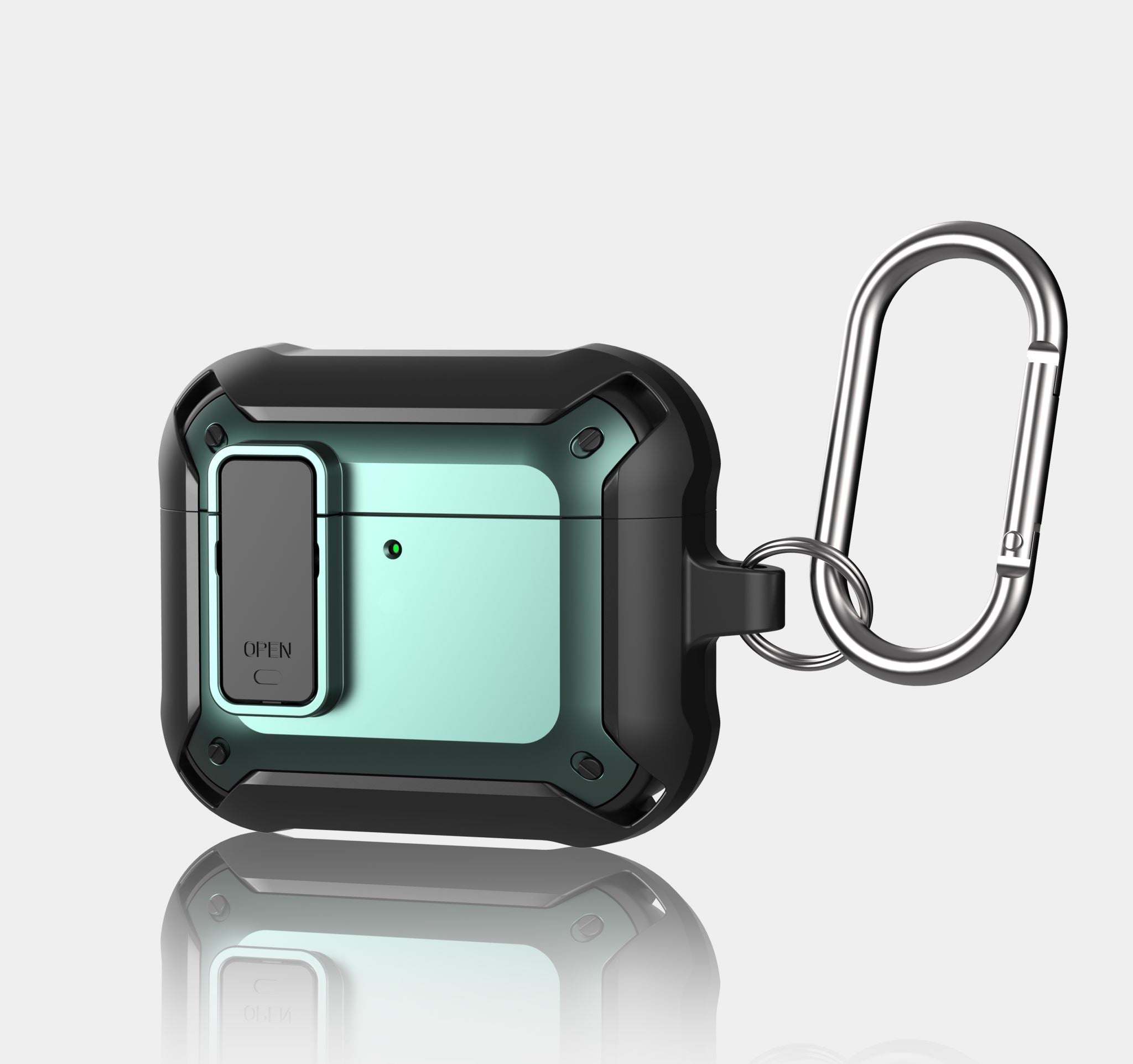 Apple AirPods 4 Rugged Armor Lock Case with Carabiner - Black