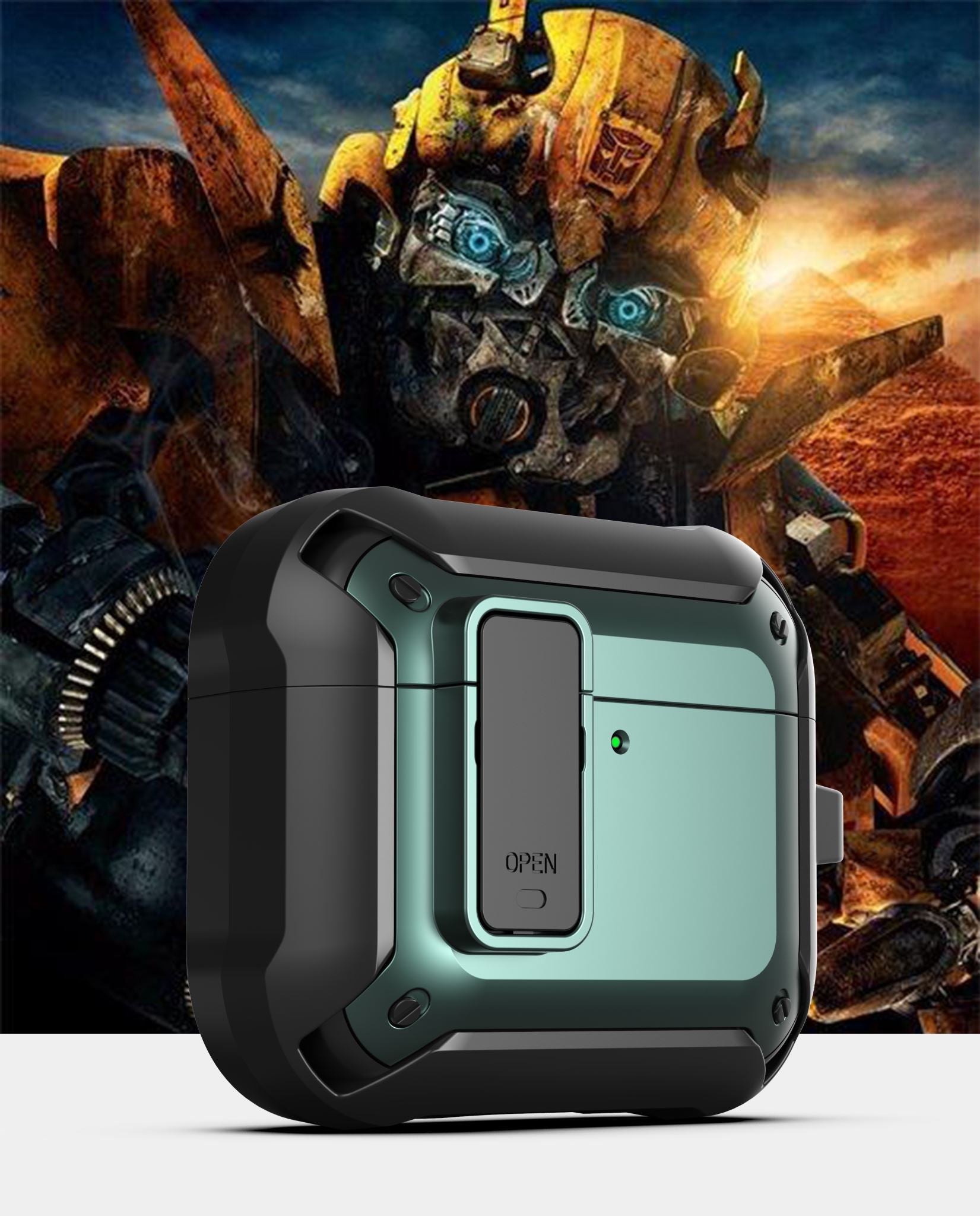 Apple AirPods 4 Rugged Armor Lock Case with Carabiner - Black