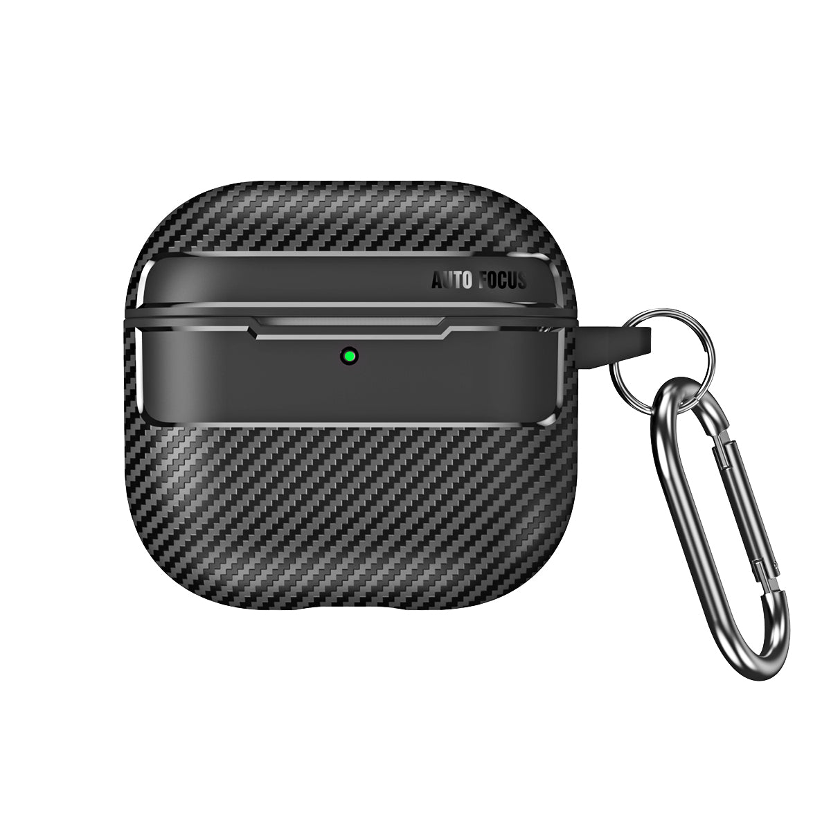 Apple AirPods 4 Carbon Firbre Case with Carabiner - Black