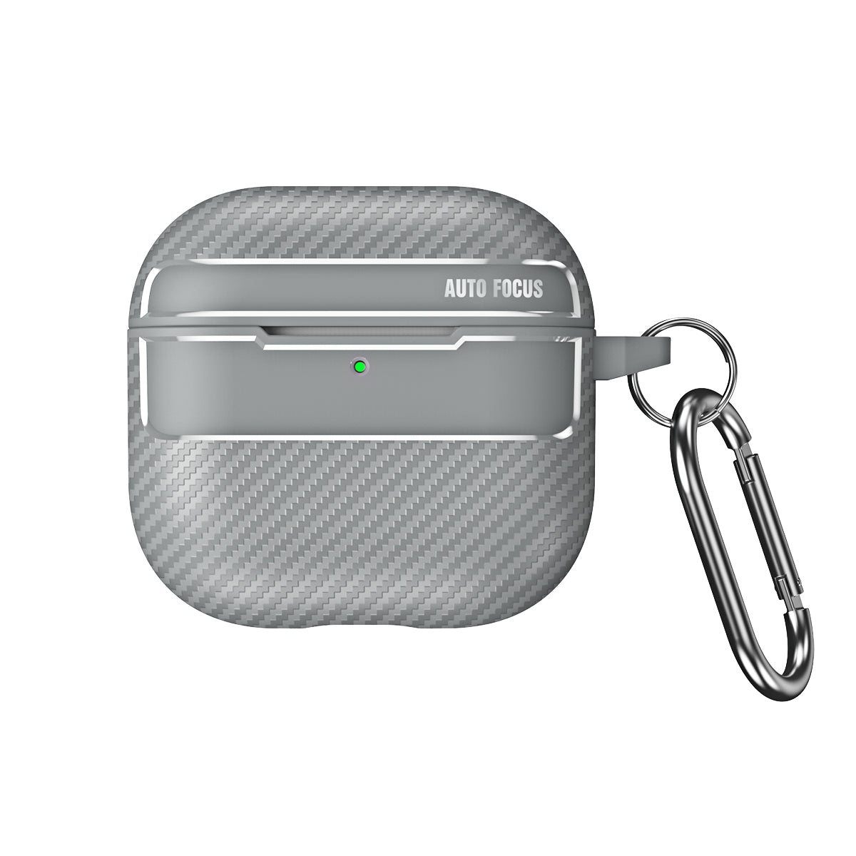 Apple AirPods 4 Carbon Firbre Case with Carabiner - Grey