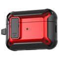 Apple AirPods Pro 2 Rugged Armor Lock Case with Carabiner - Red - Red