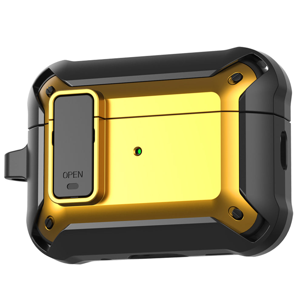 Apple AirPods Pro 2 Rugged Armor Lock Case with Carabiner - Yellow