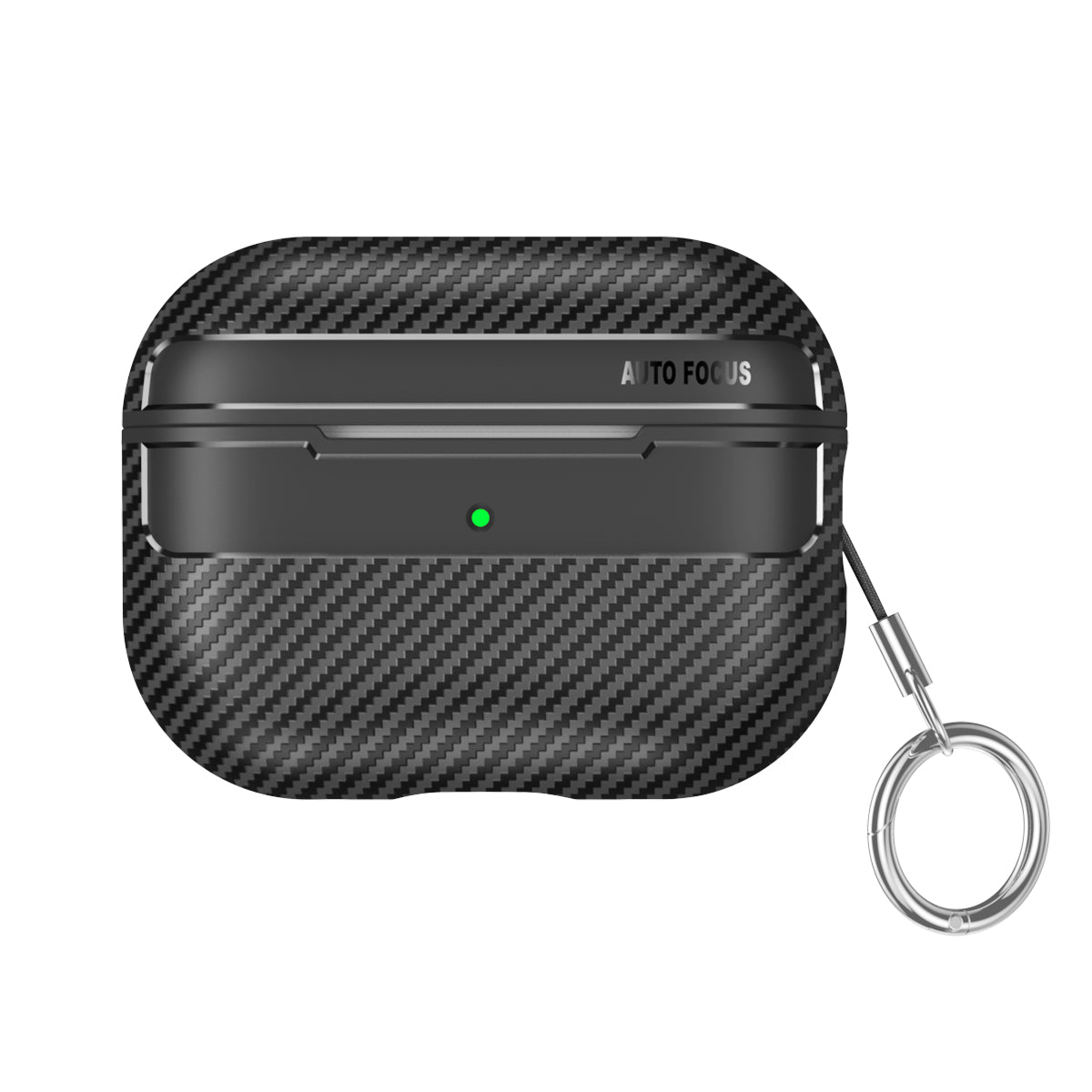 Apple AirPods Pro 2 Carbon Firbre Case with Carabiner - Black