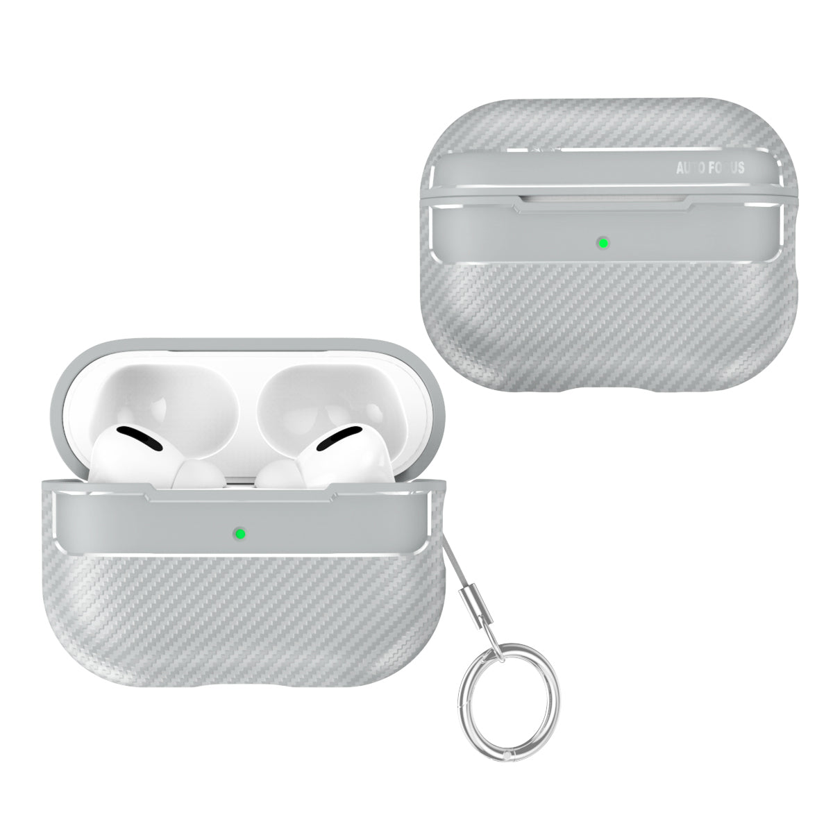 Apple AirPods Pro 2 Carbon Firbre Case with Carabiner - Grey