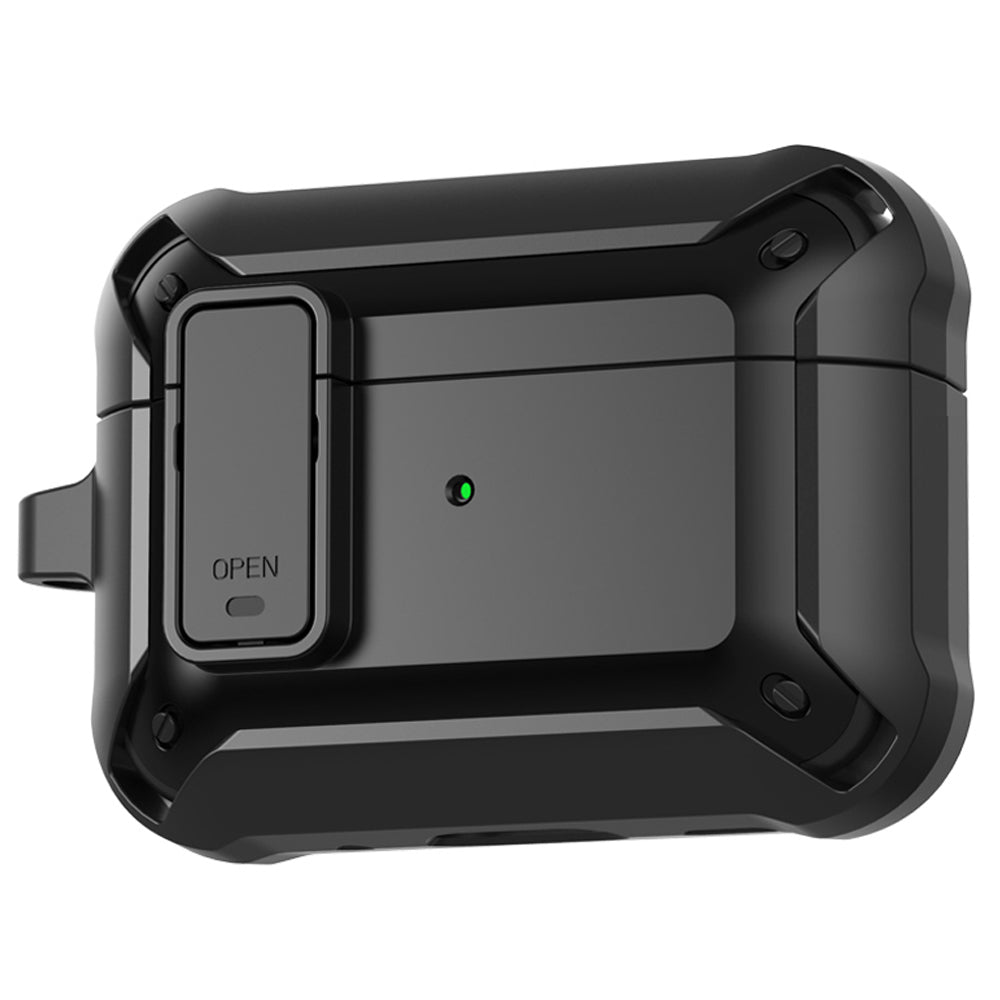 Apple AirPods Pro 3 Rugged Armor Lock Case with Carabiner - Black