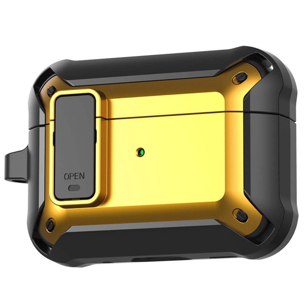 Apple AirPods Pro 3 Rugged Armor Lock Case with Carabiner - Yellow