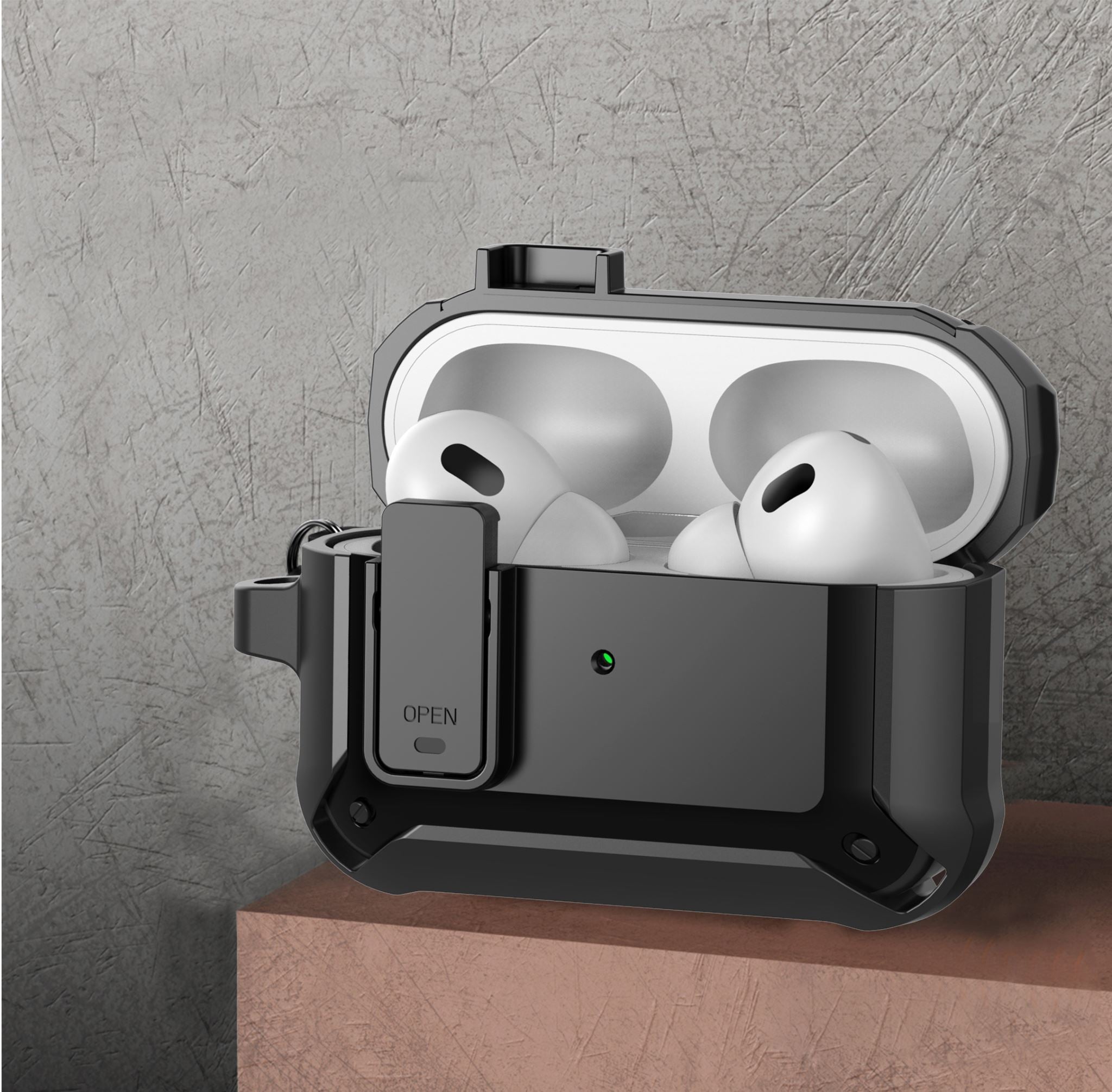 Apple AirPods Pro 3 Rugged Armor Lock Case with Carabiner - Navy