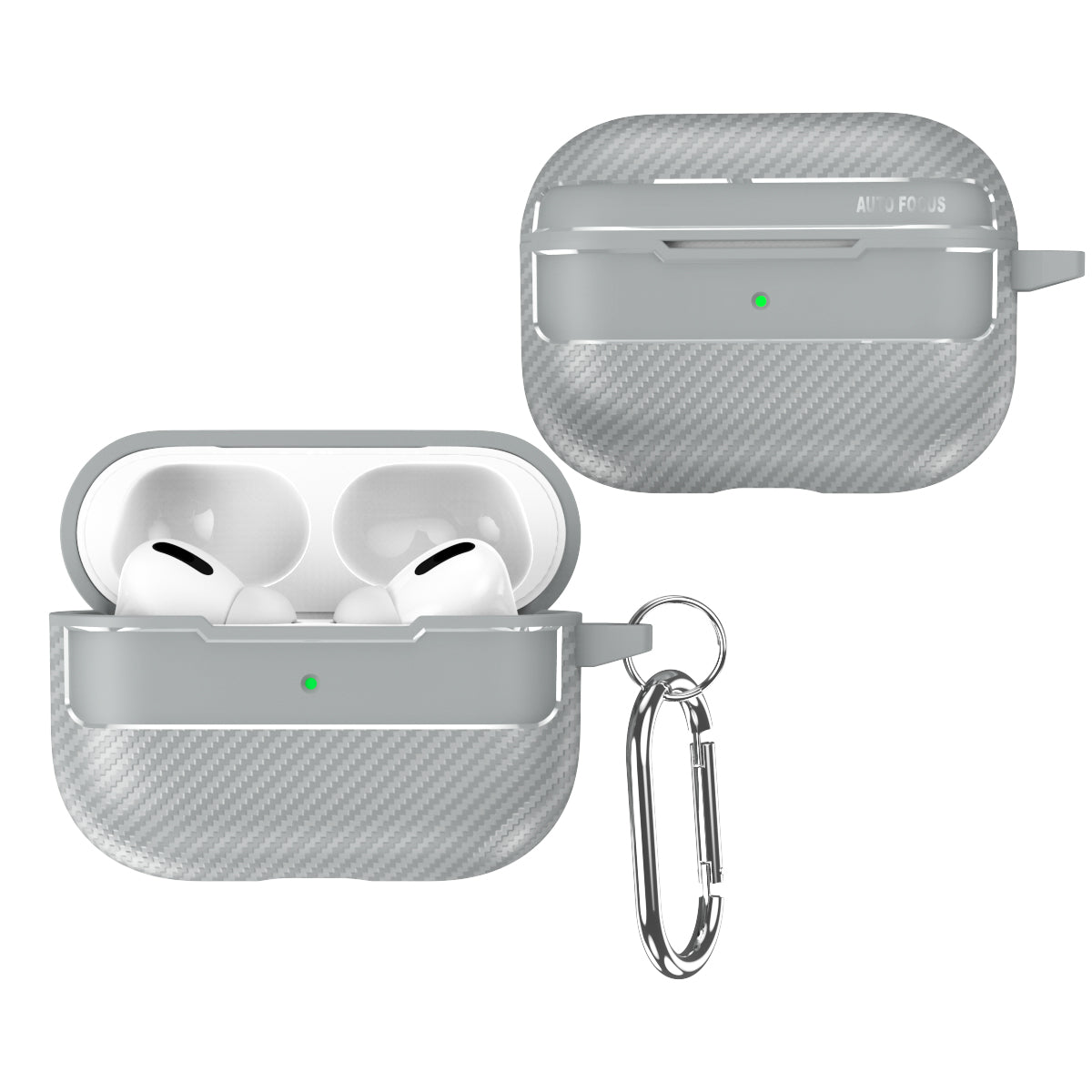 Apple AirPods Pro 3 Carbon Firbre Case with Carabiner - Grey