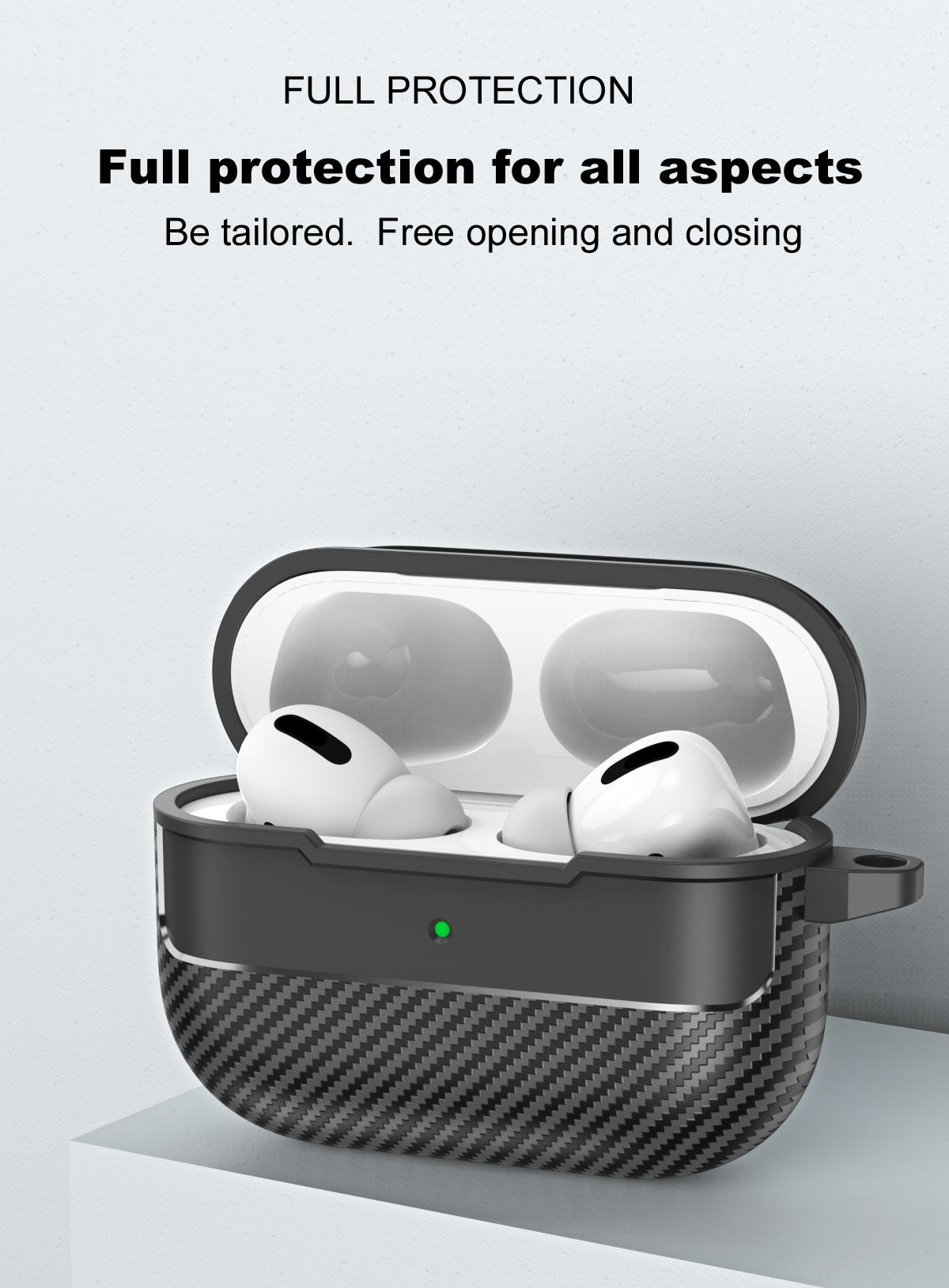 Apple AirPods Pro 3 Carbon Firbre Case with Carabiner - Grey