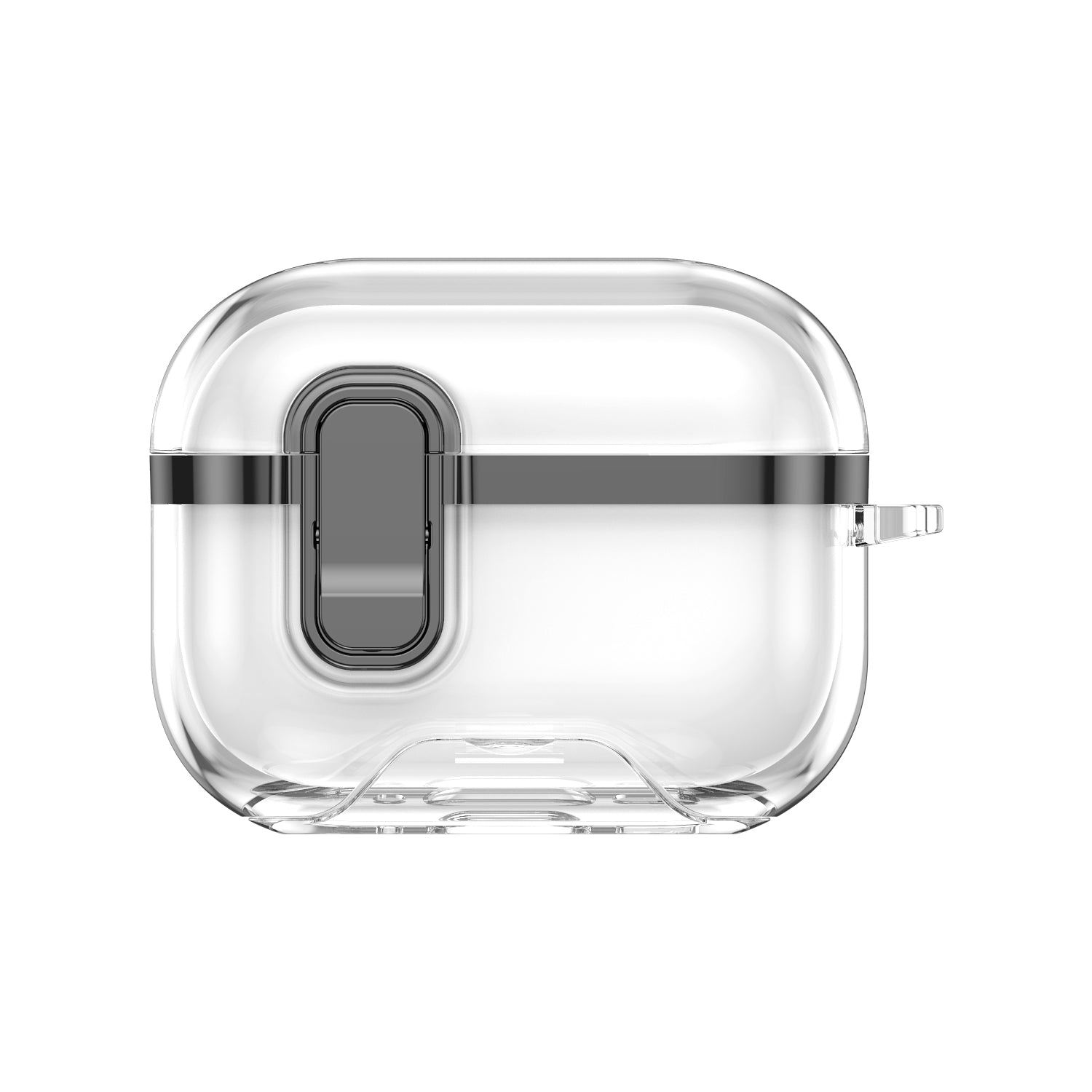 Apple AirPods Pro 3  Clear Lock TPU Protective Case with Metal Key Ring - Black
