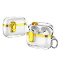 Apple AirPods Pro 3  Clear Lock TPU Protective Case with Metal Key Ring - Gold - Gold