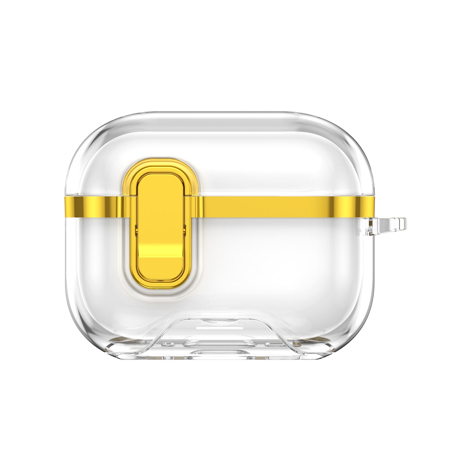 Apple AirPods Pro 3  Clear Lock TPU Protective Case with Metal Key Ring - Gold
