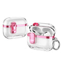 Apple AirPods Pro 3  Clear Lock TPU Protective Case with Metal Key Ring - Metallic Pink - Metallic Pink