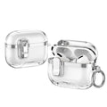 Apple AirPods Pro 3  Clear Lock TPU Protective Case with Metal Key Ring - Silver - Silver