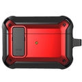 Apple AirPods Pro (1st Gen) Rugged Armor Lock Case with Carabiner - Red - Red