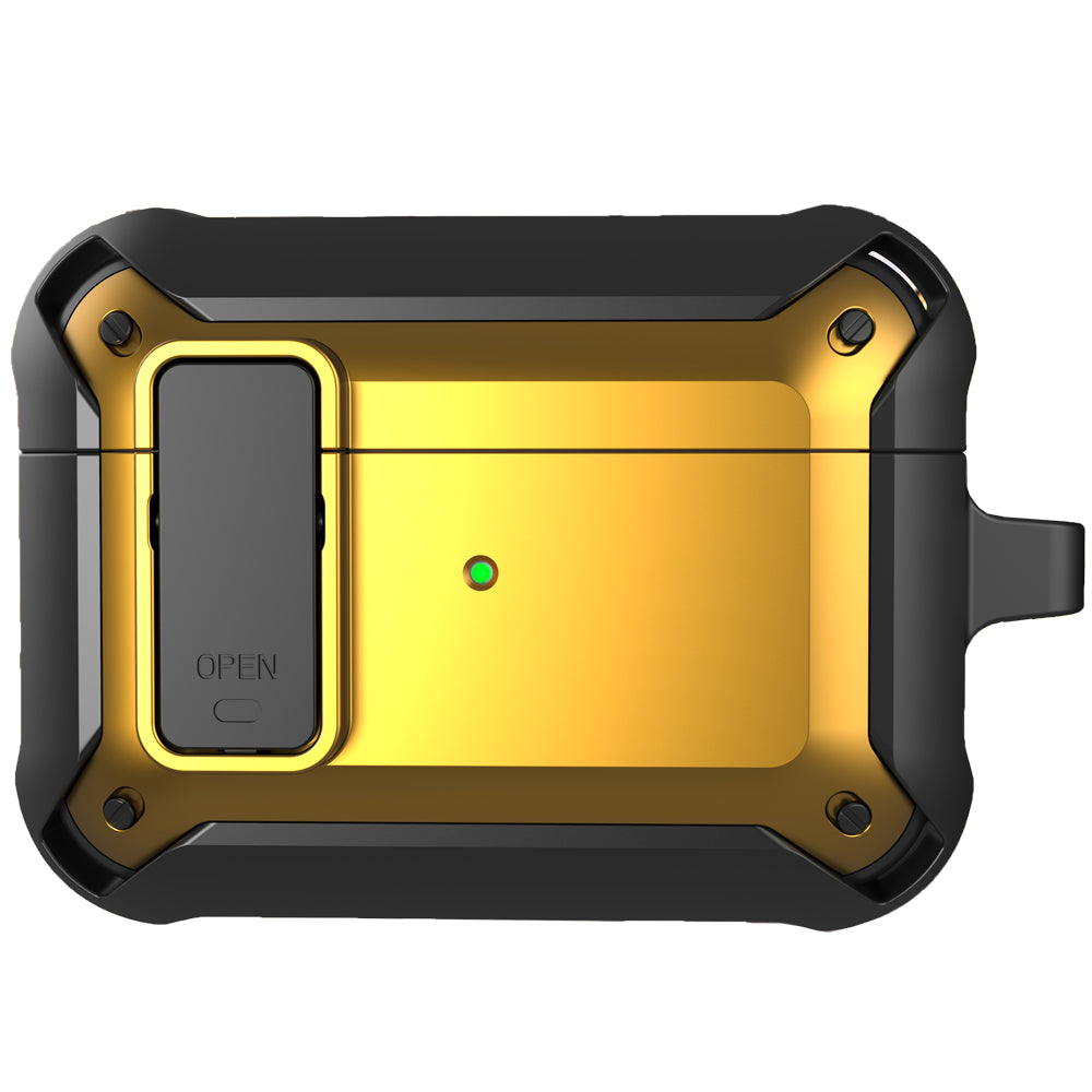 Apple AirPods Pro (1st Gen) Rugged Armor Lock Case with Carabiner - Yellow
