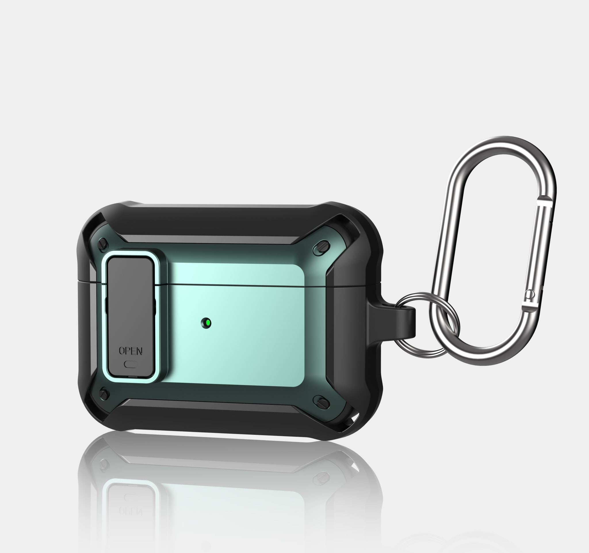 Apple AirPods Pro (1st Gen) Rugged Armor Lock Case with Carabiner - Black