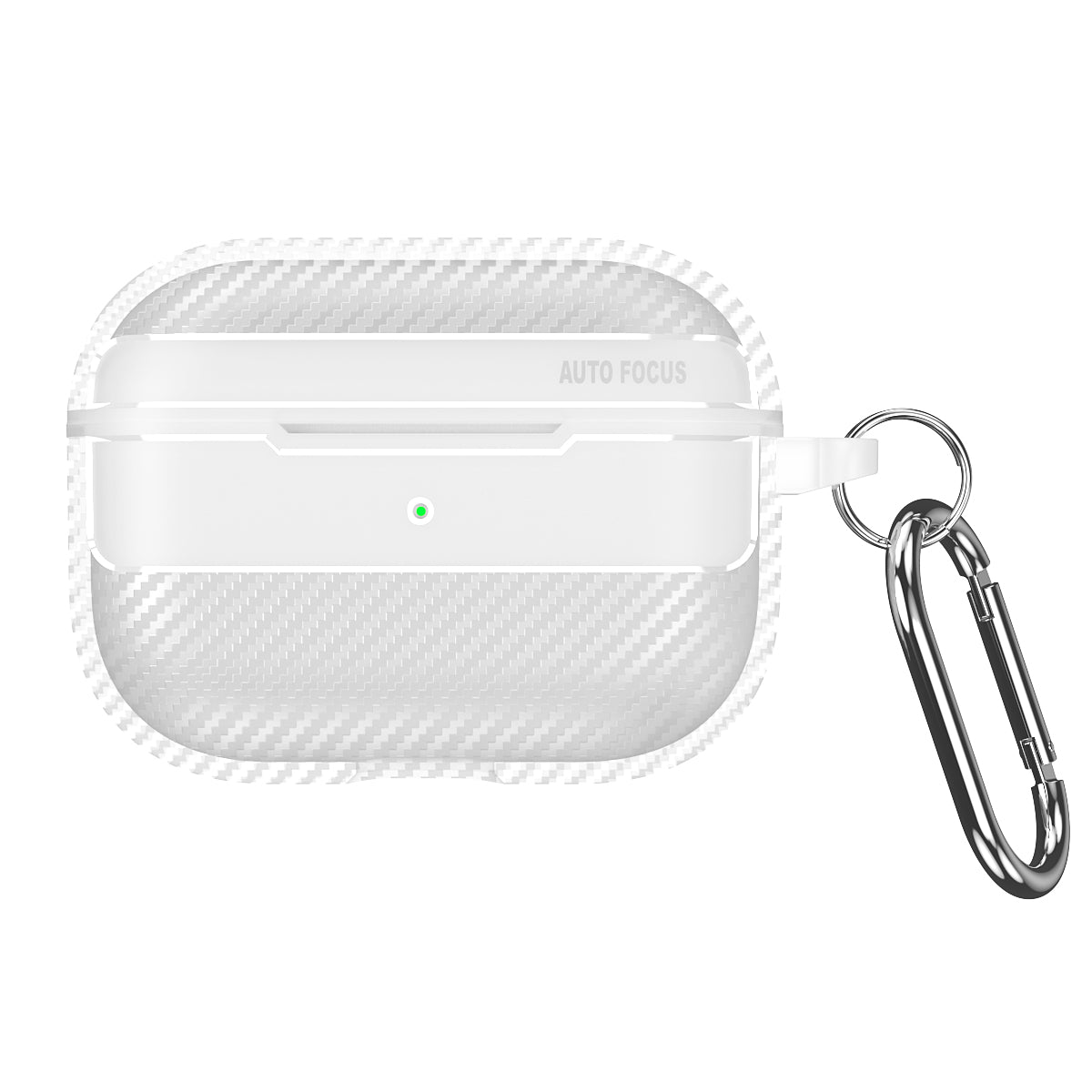 Apple AirPods Pro (1st Gen) Carbon Firbre Case with Carabiner - Frosted Clear