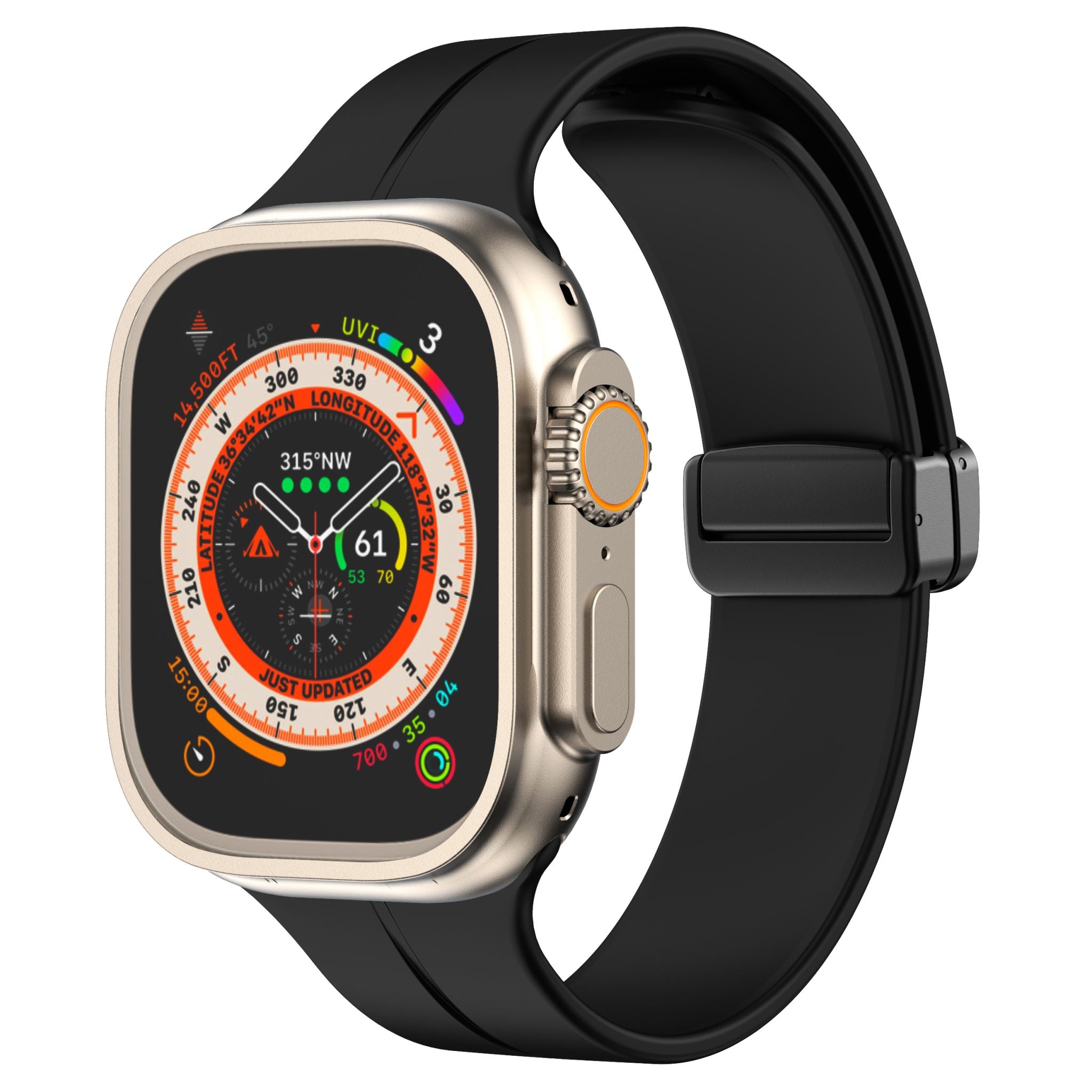 Magnetic Silicone Band for Apple Watch 38mm/40mm/41mm/42mm [Black]