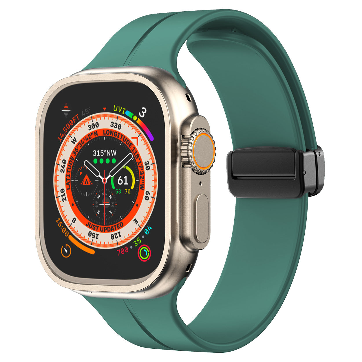 Magnetic Silicone Band for Apple Watch 38mm/40mm/41mm/42mm [Pine Green]