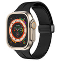 Magnetic Silicone Band for Apple Watch 44mm/45mm/46mm/49mm [Black] - Black