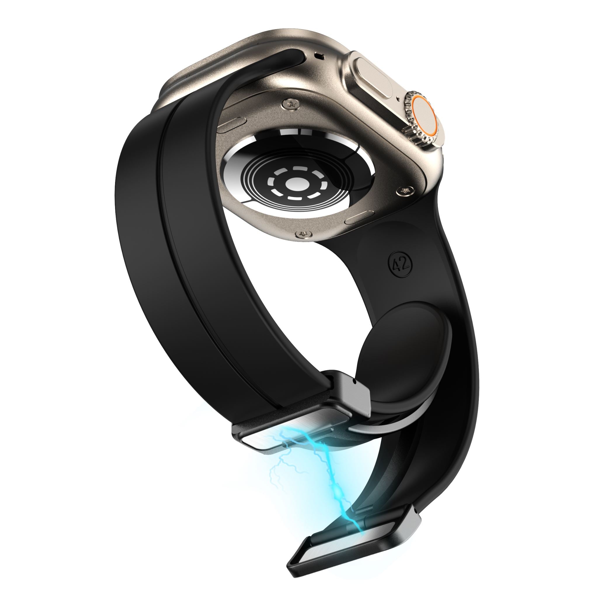 Magnetic Silicone Band for Apple Watch 44mm/45mm/46mm/49mm [Black]