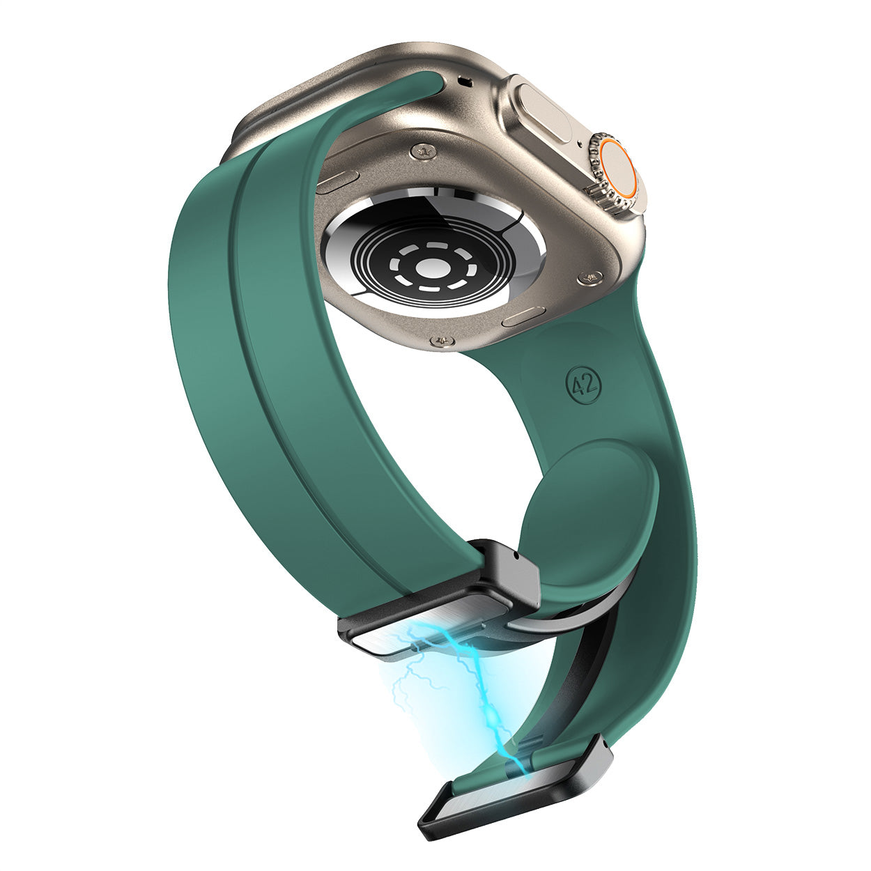 Magnetic Silicone Band for Apple Watch 44mm/45mm/46mm/49mm [Pine Green]