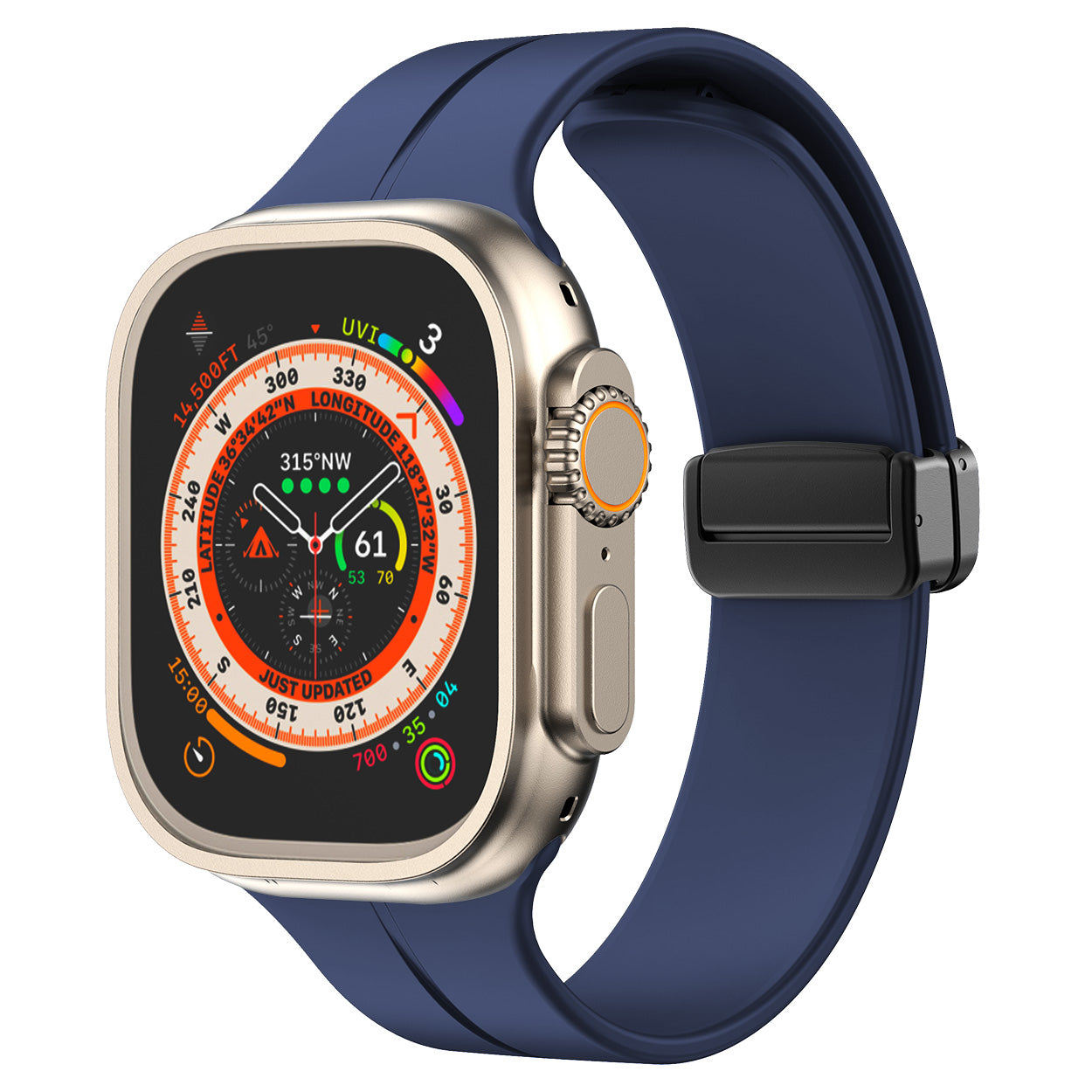Magnetic Silicone Band for Apple Watch 44mm/45mm/46mm/49mm [Midnight Blue]