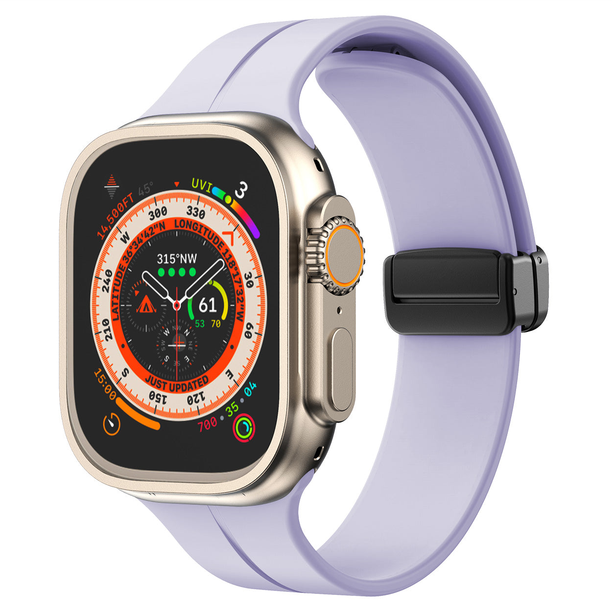 Magnetic Silicone Band for Apple Watch 44mm/45mm/46mm/49mm [Lavender Purple]