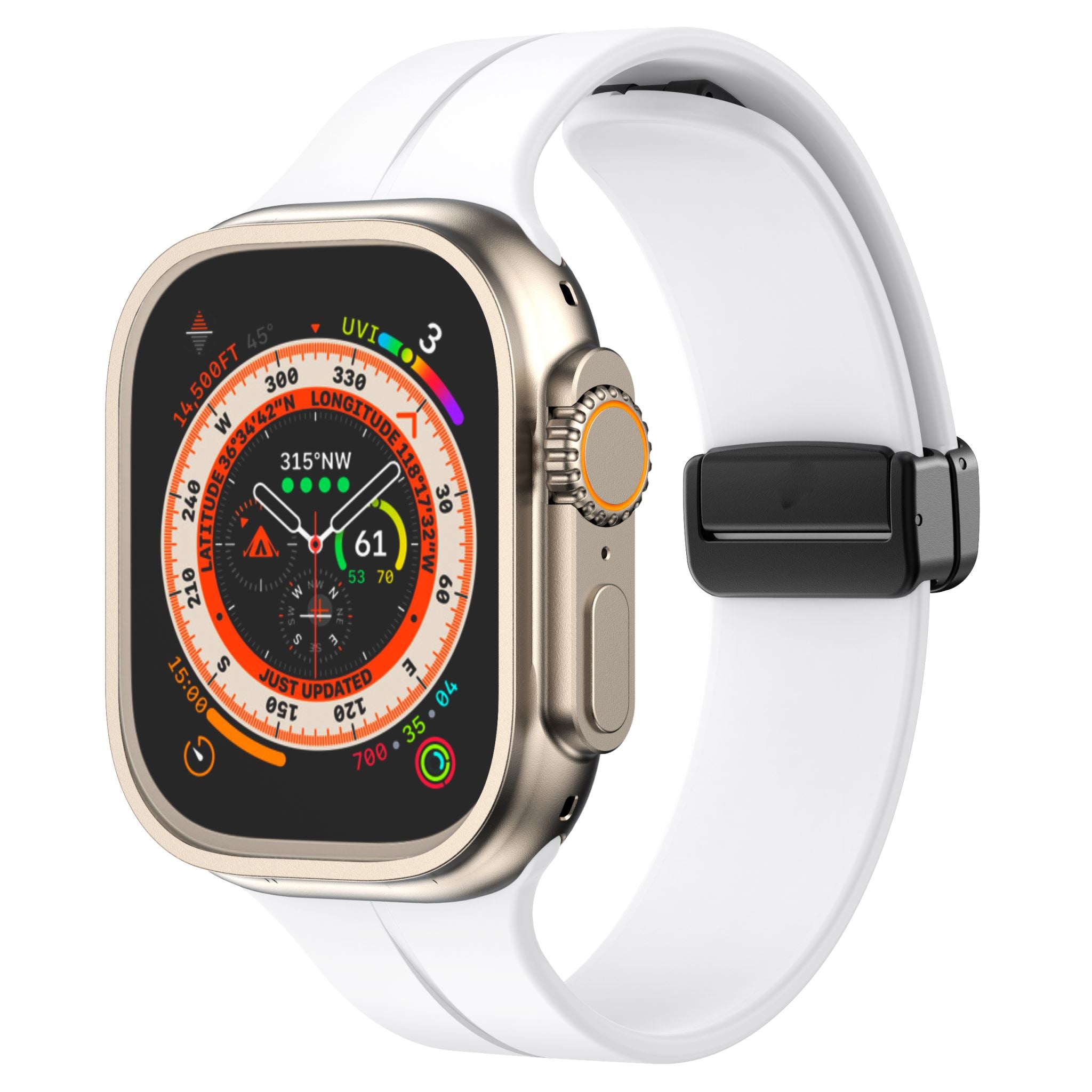 Magnetic Silicone Band for Apple Watch 44mm/45mm/46mm/49mm [White]