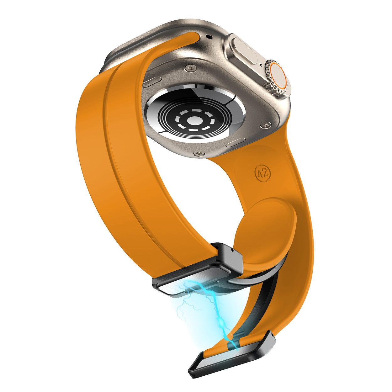 Magnetic Silicone Band for Apple Watch 44mm/45mm/46mm/49mm [Sunset Orange]