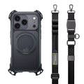 MAGEASY Odyssey Ultra M 360 Stand with Lanyard MagSafe Rugged Case - iPhone 17 Pro - Midnight/Black - Midnight / Black