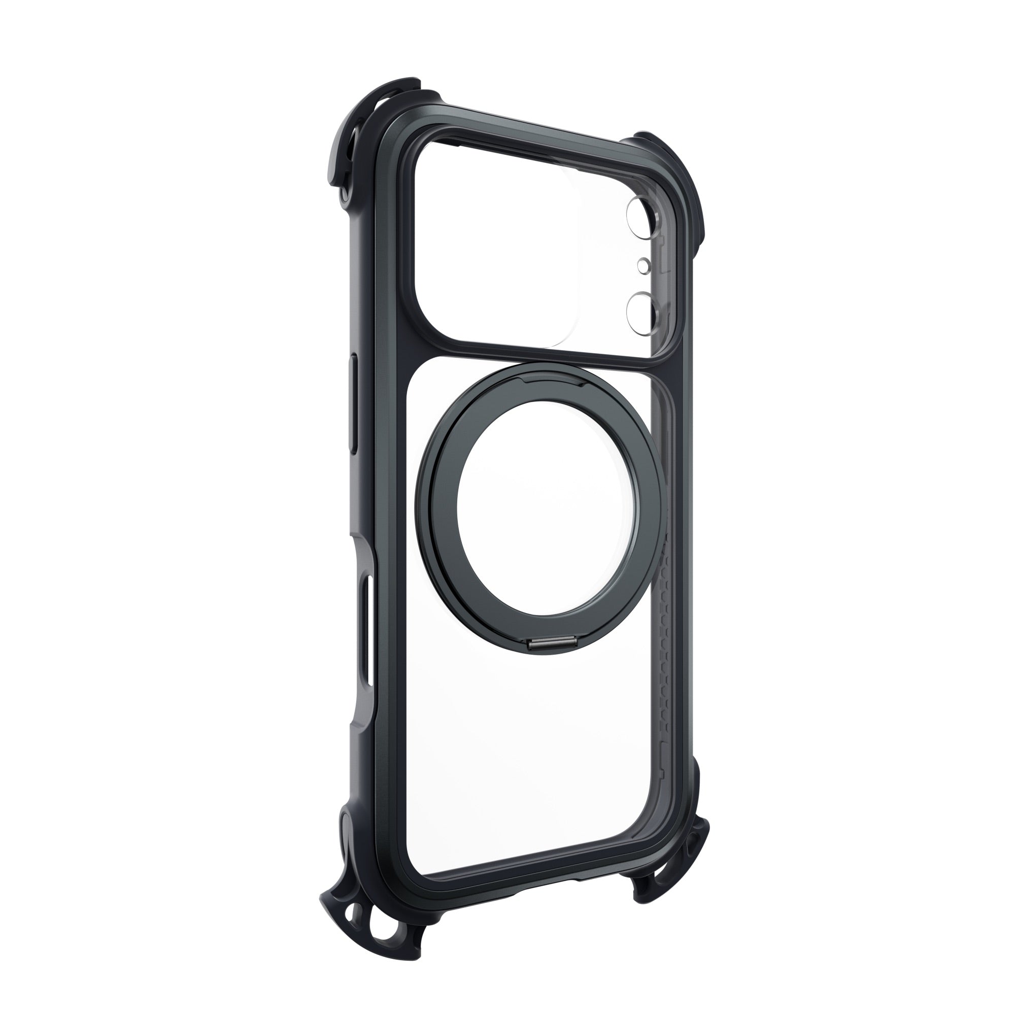 MAGEASY Odyssey Ultra M 360 Stand with Lanyard MagSafe Rugged Case - iPhone 17 Pro - Midnight/Black