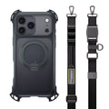 MAGEASY Odyssey Ultra M 360 Stand with Lanyard MagSafe Rugged Case - iPhone 17 Pro Max - Midnight/Black - Midnight / Black