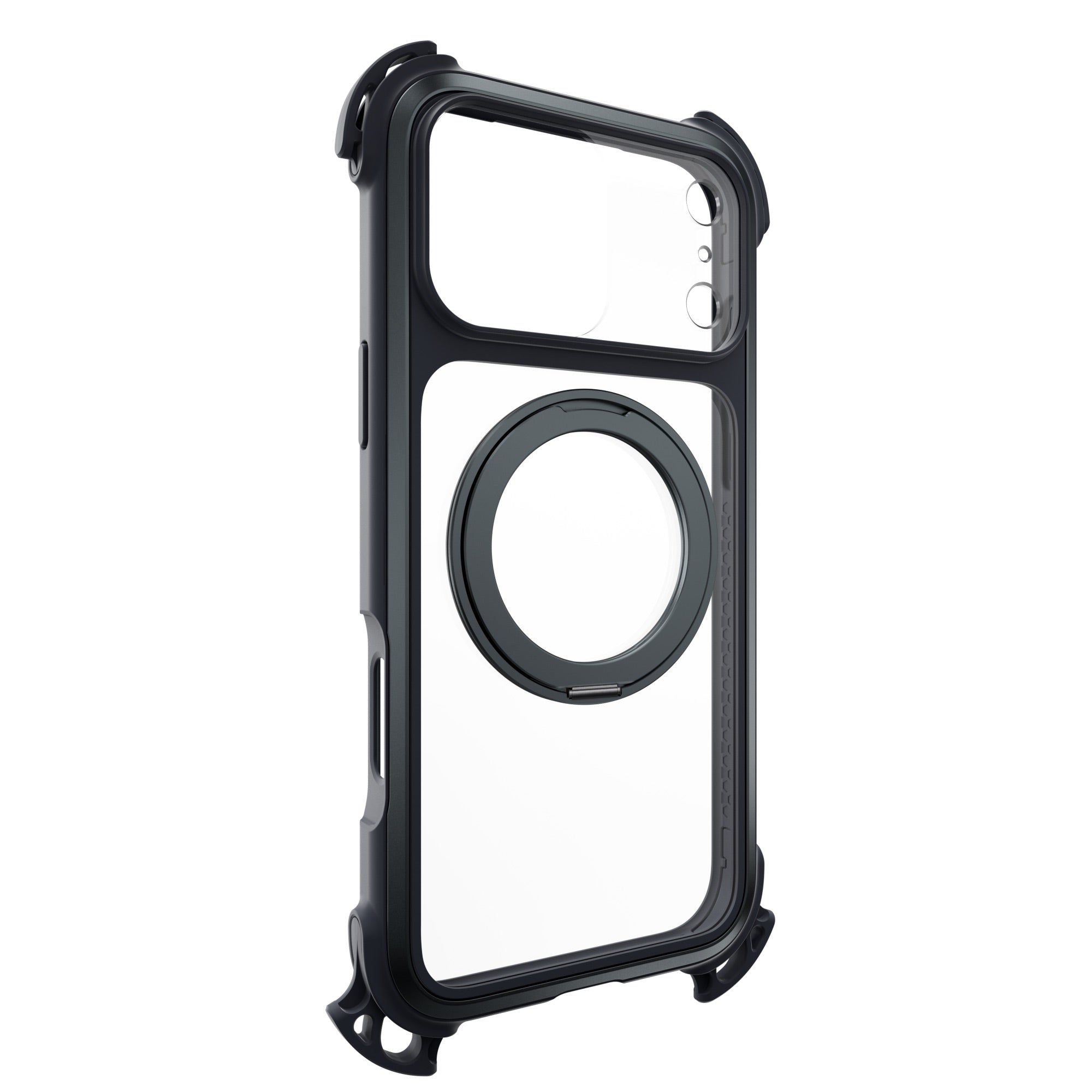 MAGEASY Odyssey Ultra M 360 Stand with Lanyard MagSafe Rugged Case - iPhone 17 Pro Max - Midnight/Black