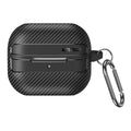 Samsung Galaxy Buds3 / Buds3Pro Carbon Firbre Case with Carabiner - Black - Black