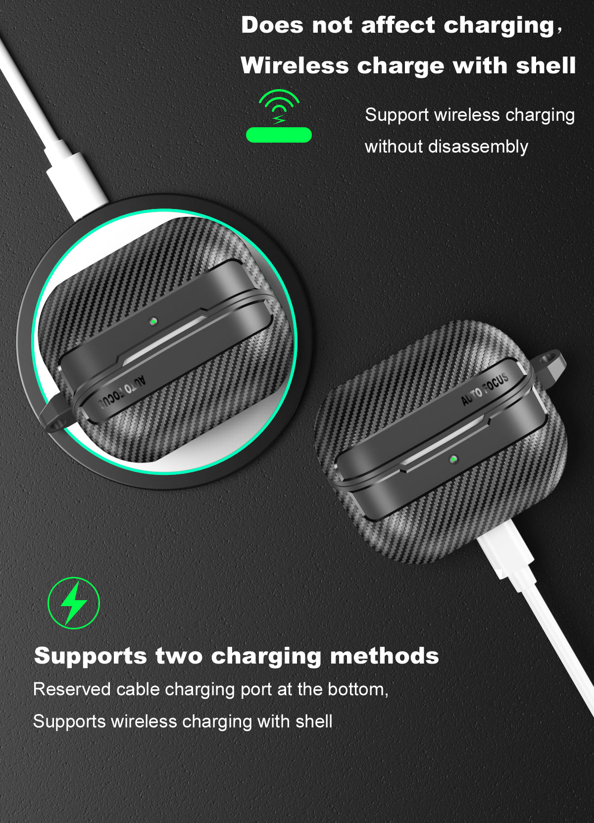Samsung Galaxy Buds3 / Buds3Pro Carbon Firbre Case with Carabiner - Grey