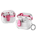 Samsung Galaxy Buds3 / Buds3Pro Clear Lock TPU Protective Case with Metal Key Ring - Metallic Pink - Metallic Pink