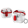 Samsung Galaxy Buds3 / Buds3Pro Clear Lock TPU Protective Case with Metal Key Ring - Red - Red