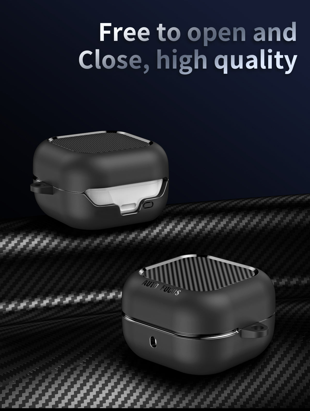 Samsung Galaxy Buds4 / Buds4Pro Carbon Firbre Case with Carabiner - Grey