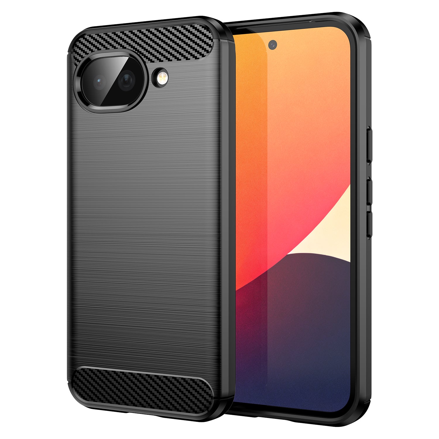 Google Pixel 10a Carbon Fibre TPU Case Slim Shockproof Cover Black