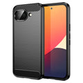 Google Pixel 10a Carbon Fibre TPU Case Slim Shockproof Cover Black - Black