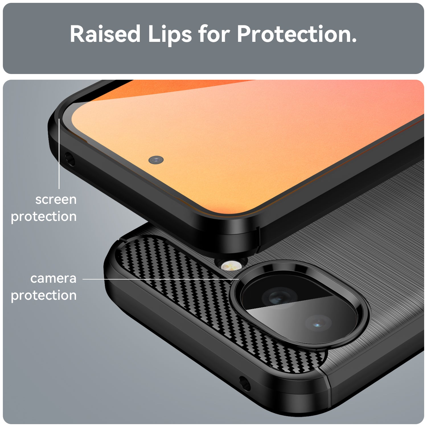 Google Pixel 10a Carbon Fibre TPU Case Slim Shockproof Cover Black