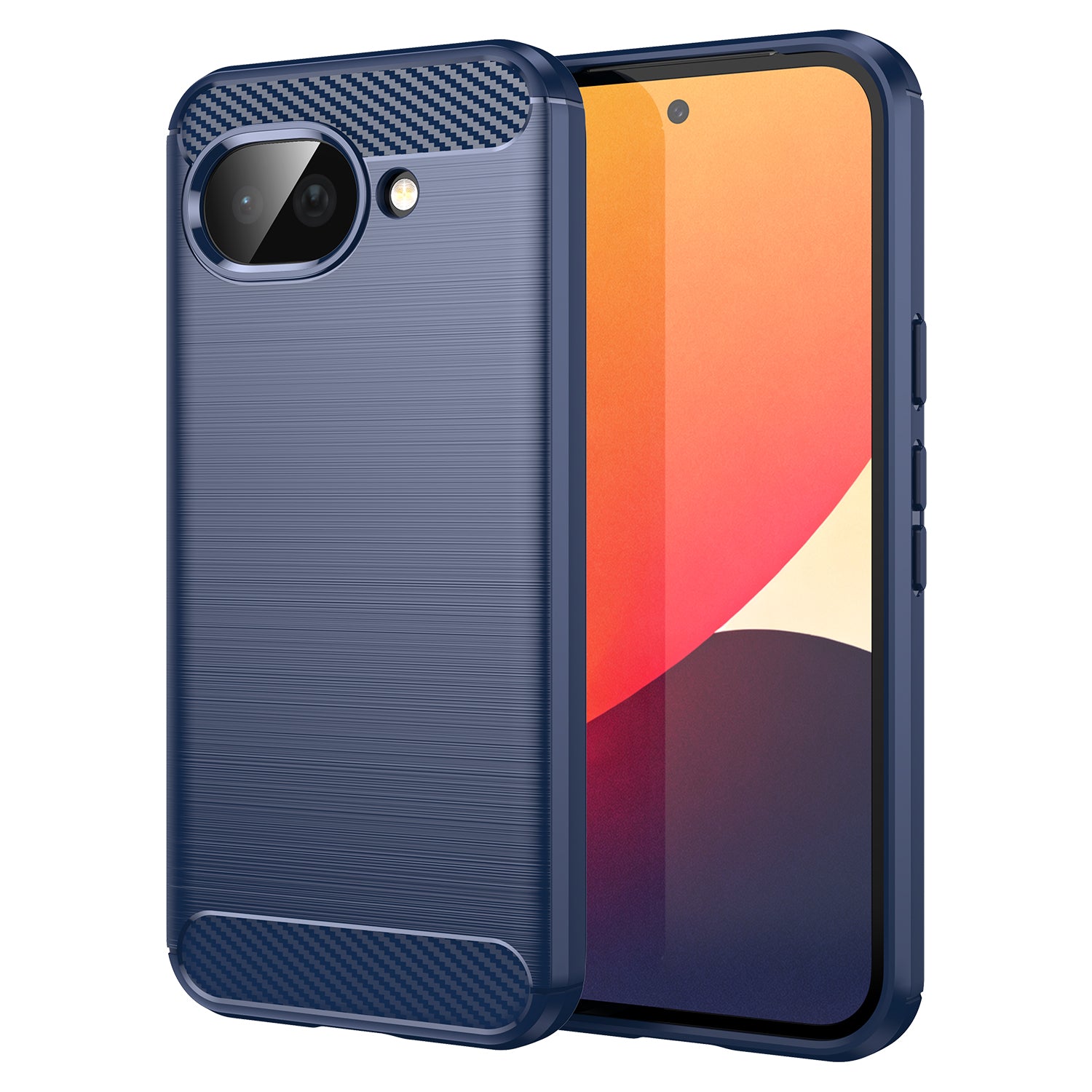 Google Pixel 10a Carbon Fibre TPU Case Slim Shockproof Cover Navy