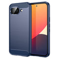 Google Pixel 10a Carbon Fibre TPU Case Slim Shockproof Cover Navy - Navy