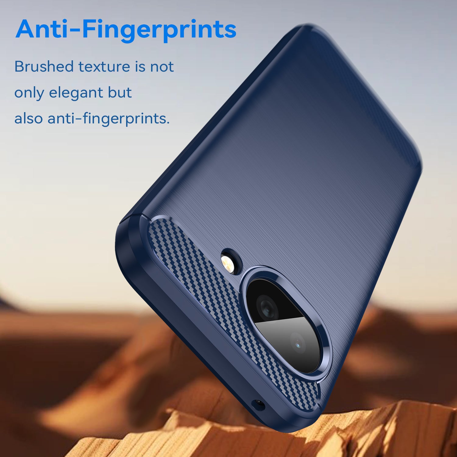 Google Pixel 10a Carbon Fibre TPU Case Slim Shockproof Cover Navy